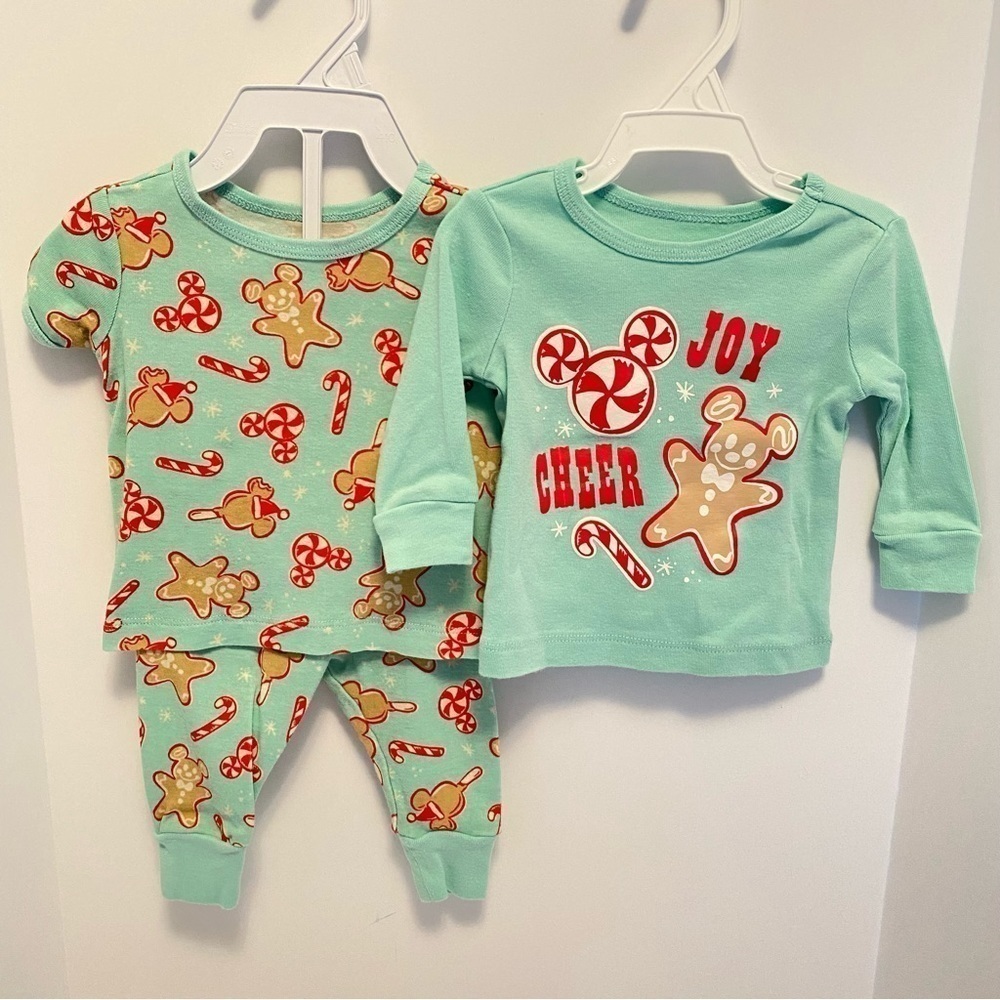 Disney Baby Mickey Mouse Holiday Treats 3 Piece PJ Sleep Set Size 3-6 Months